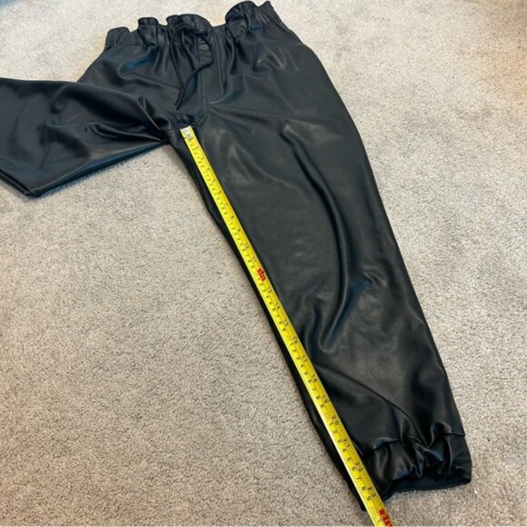 Black Faux Leather Jogger Pants - Picture 9 of 13